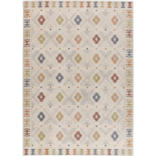 TAMARIS Alfombra étnica de pelo corto multicolor, varias medidas disponibles.