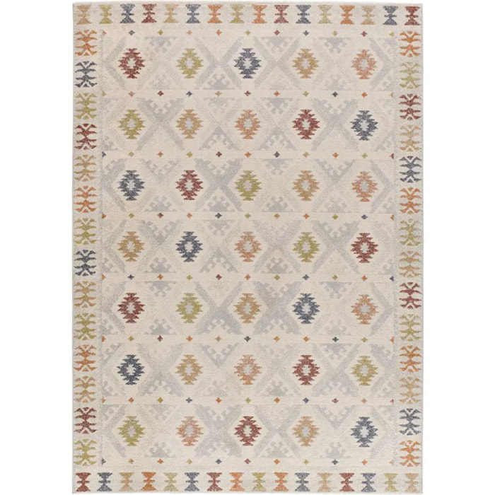 TAMARIS Alfombra étnica de pelo corto multicolor, varias medidas disponibles.