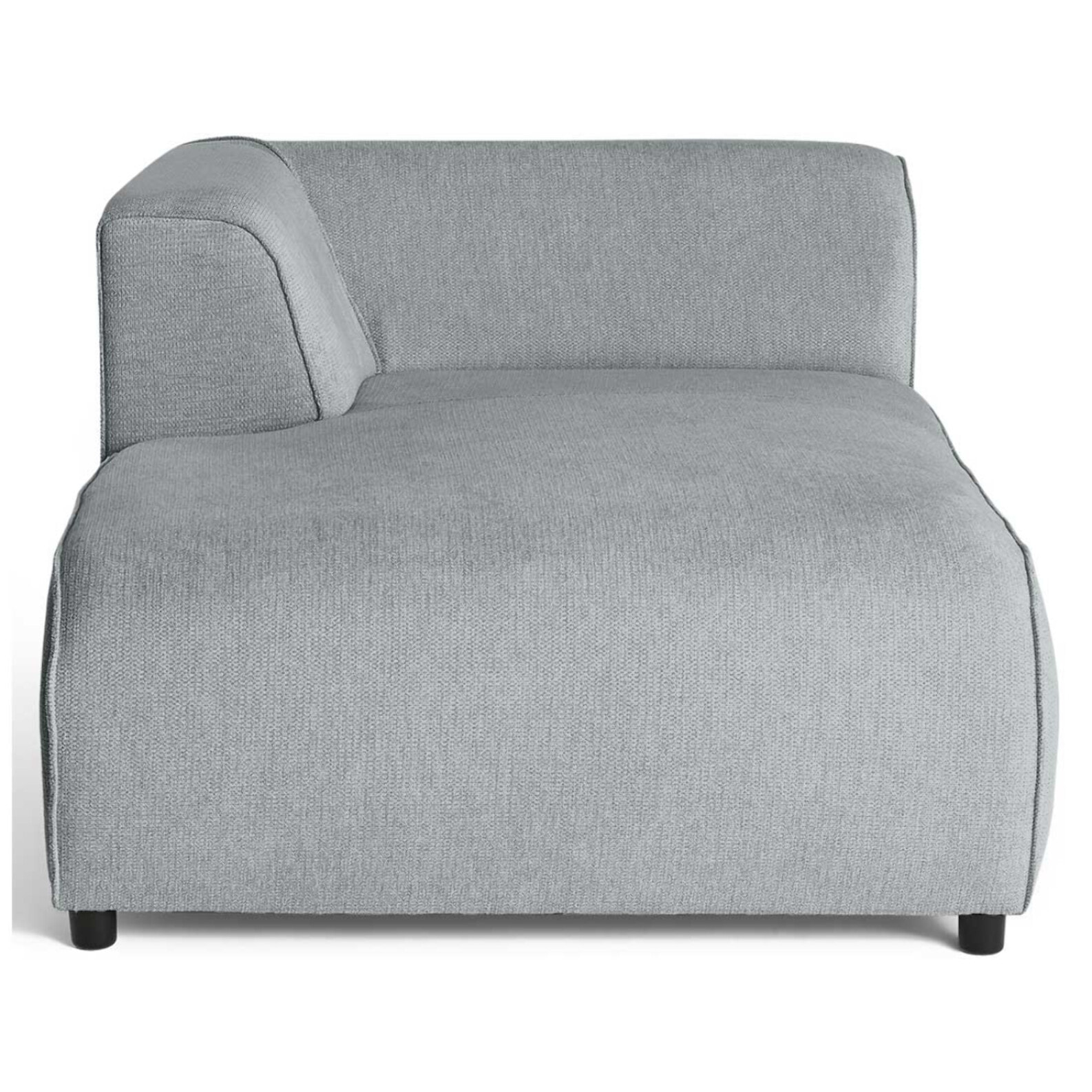 Suaro - Module d'assise méridienne gauche en tissu texturé - Gris