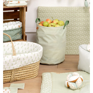 Panier de rangement tissu 31x39x31cm coton Vert tilleul