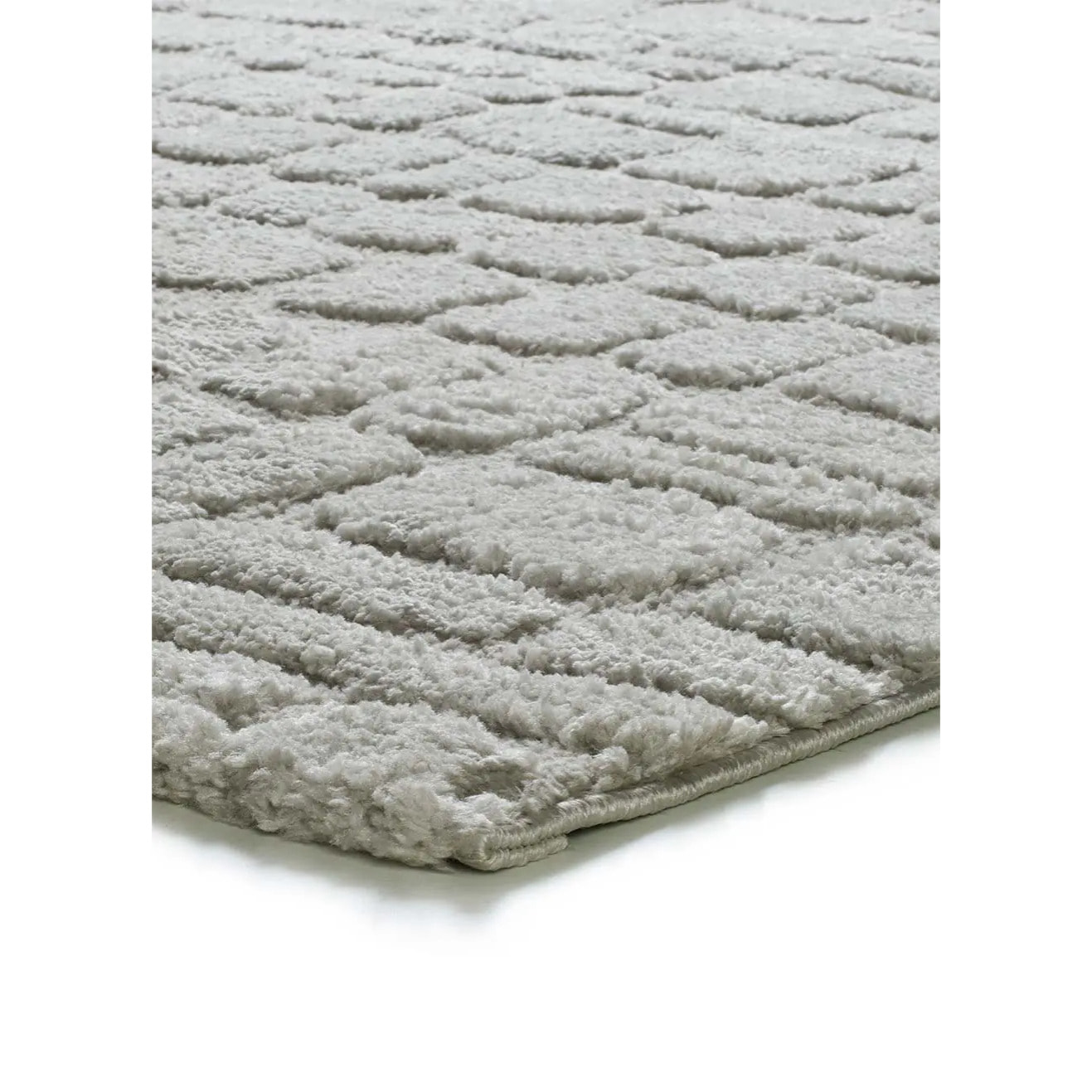 JUNO Alfombra geométrica con relieve gris, varias medidas disponibles.