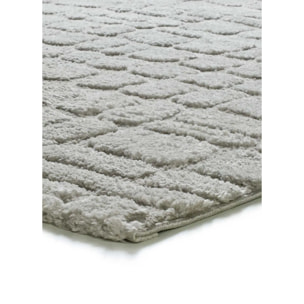 JUNO Alfombra geométrica con relieve gris, varias medidas disponibles.