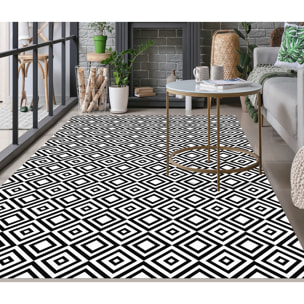 Alfombra de vinilo Axel 100x133 cm - PVC antideslizante, vinilica para cocina o salón, lavable, estilo geométrico