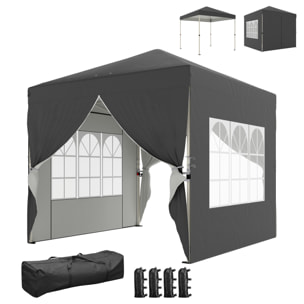 Tonnelle barnum pliable pop-up 2,5x2,5m sacs de lestage et transport inclus