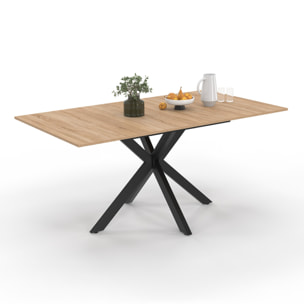 Table à manger extensible Spider 120-160cm bois et noir