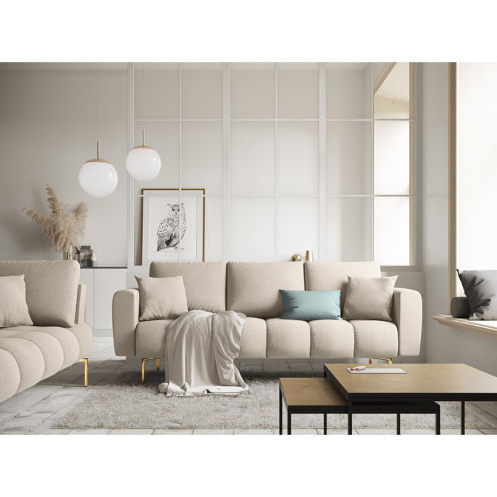 Canapé "Hastings" 3 places en velours beige