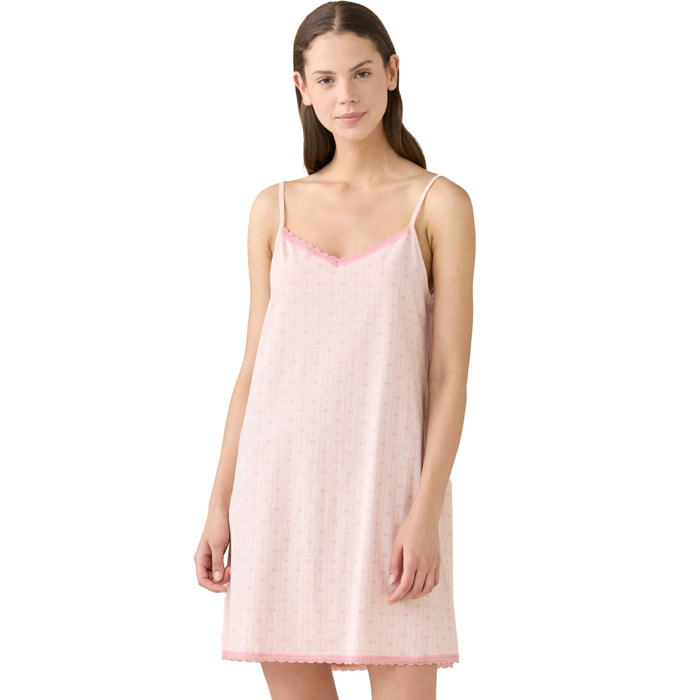 Camicia da notte donna estiva in cotone articolo romantic. Noidinotte