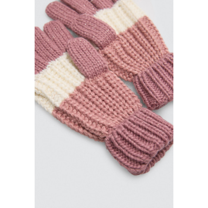 Guanti in maglia a righe