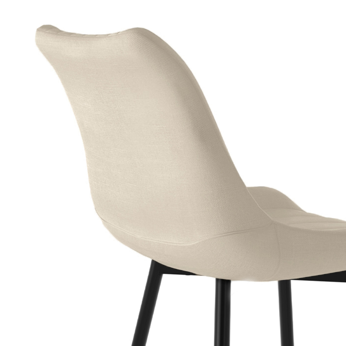 Lot de 2 chaises en tissu beige et métal noir - Killi
