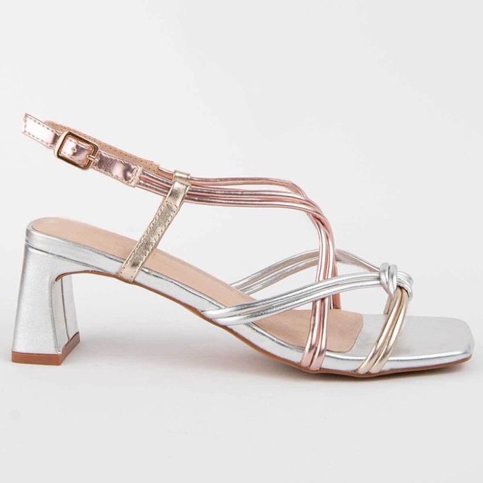 Sandalia De Tacón - Multicolor - Altura: 6 Cm