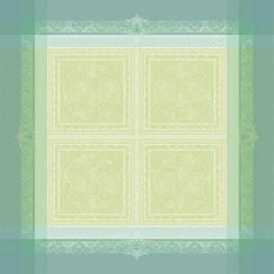 Nappe anti tache pur coton motif jacquard Isabelle amande