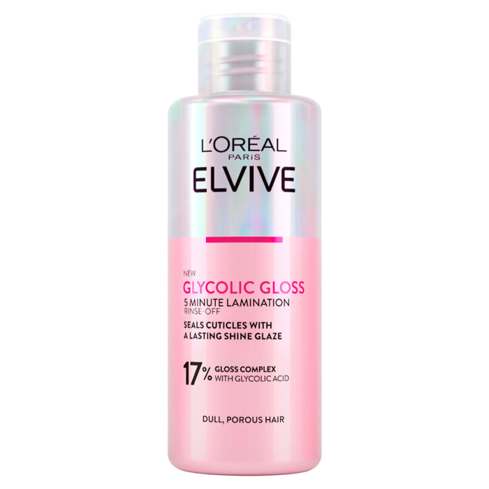 Trattamento Laminazione 5 Minuti Elvive Glycolic Gloss con Acido Glicolico per Capelli Spenti - Flacone da 200ml