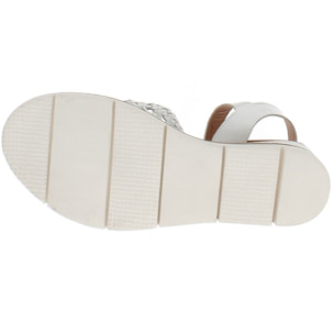 Armata di Mare Scarpe Donna Sandalo in Pelle Incrociato con Cinturino Laterale AMD 1V3742 White