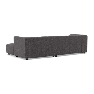 Curtis - canapé d'angle droit 4 places avec accoudoir en tissu texturé - Gris foncé