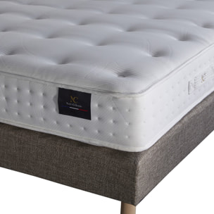 Ensemble Reflet + tête de lit capitonnée - Matelas ressorts ensachés éco conçu