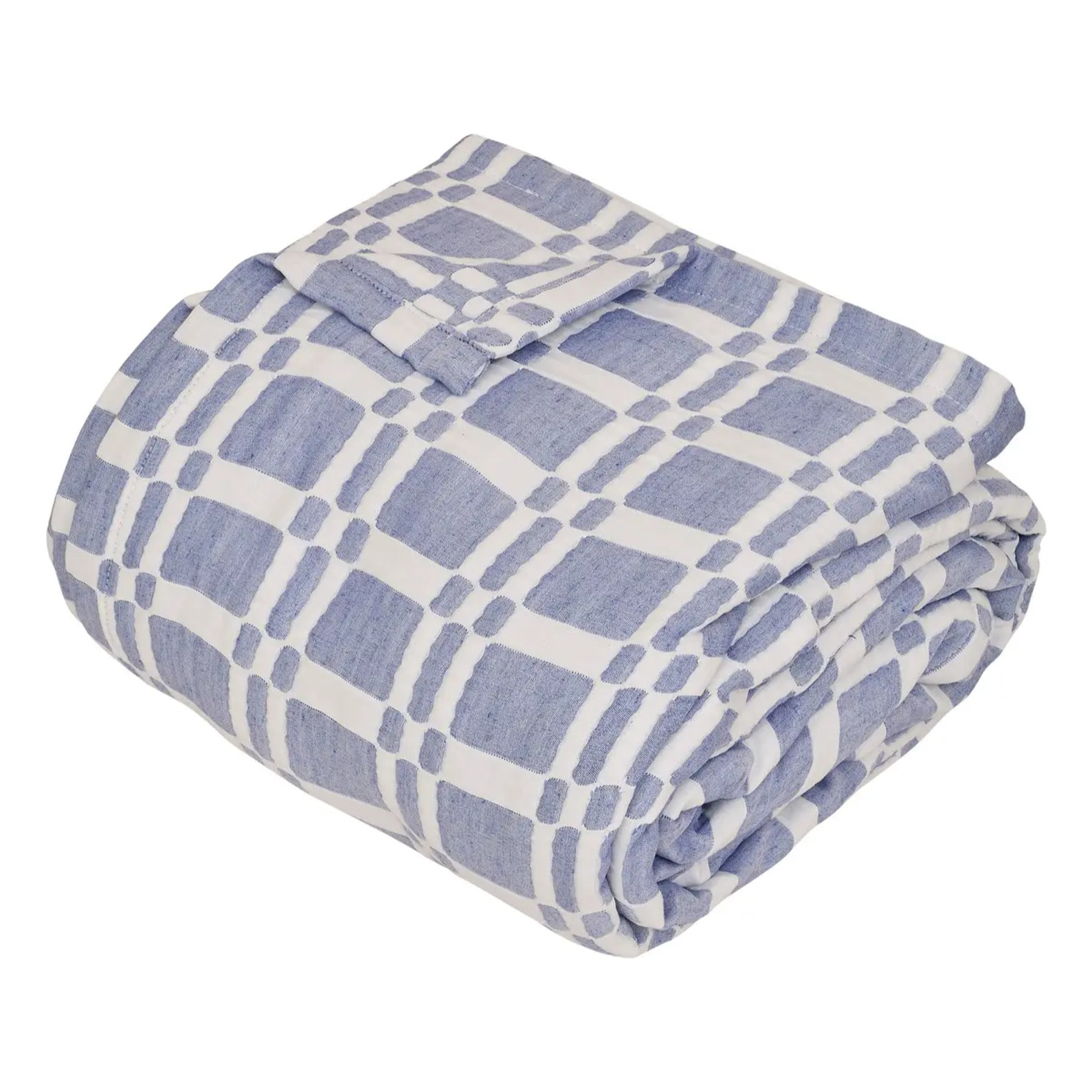 Dessus de lit Nuvia bleu indigo 260x240cm