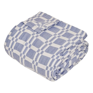 Dessus de lit Nuvia bleu indigo 260x240cm