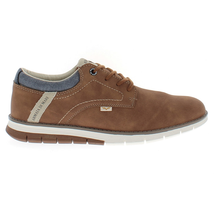 Armata di Mare Scarpe Uomo Scarponcino Casual Stringate con Soletta Rimovibile in Memory Foam AMU 1L909 Cuoio