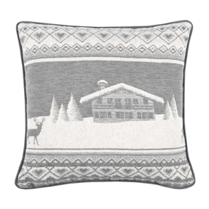 Coussin au style esprit de montagne - Gris clair