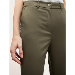 Motivi - Pantalones kick flare de color liso - Verde