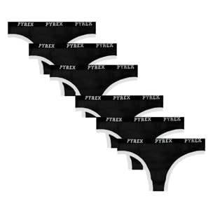 Slip Brasiliana Donna Pyrex Cotone Bielastico Pacco da 6pz, Art.253200 Nero
