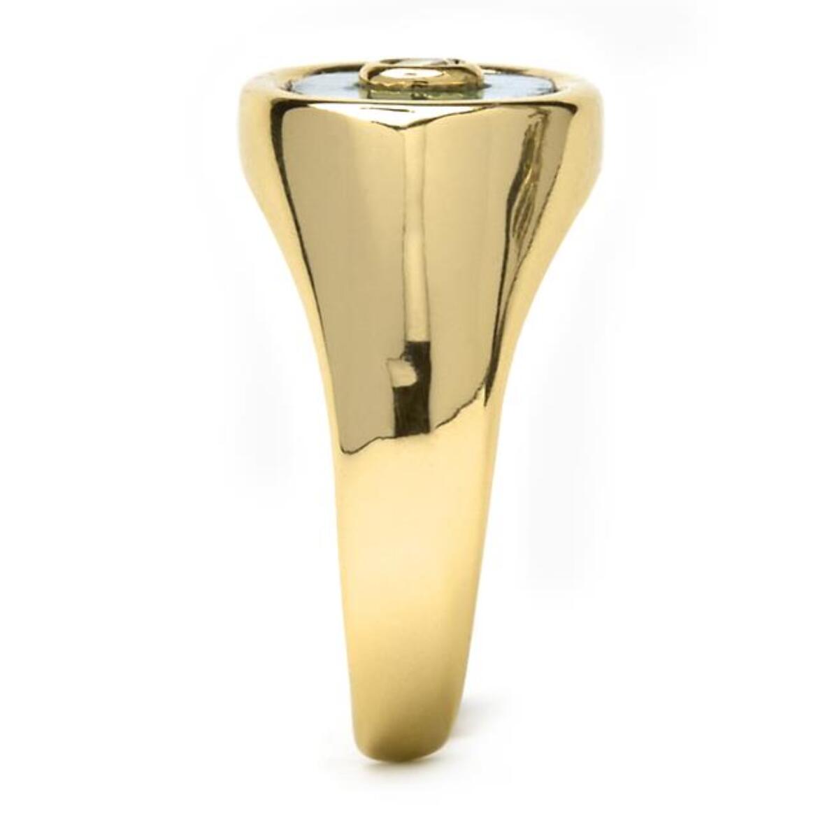 Anillo con Malaquita acabado oro 18k