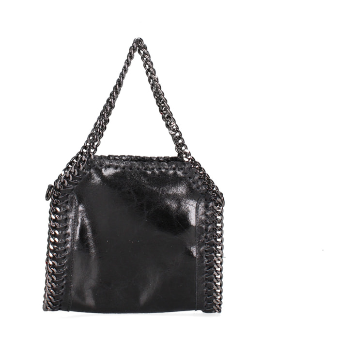 Borsa a mano da donna Made in Italy - Modello Zefira Chic - Pelle scamosciata stampata - 23.0 x 20.0 x 7.0 cm