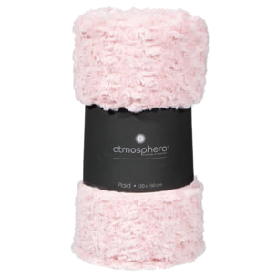 Plaid "Bouclette" fausse fourrure rose 120x160cm