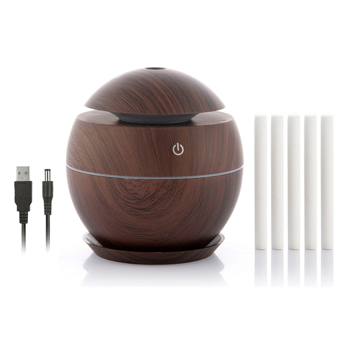 Mini Humidificador Difusor de Aromas Dark Walnut InnovaGoods