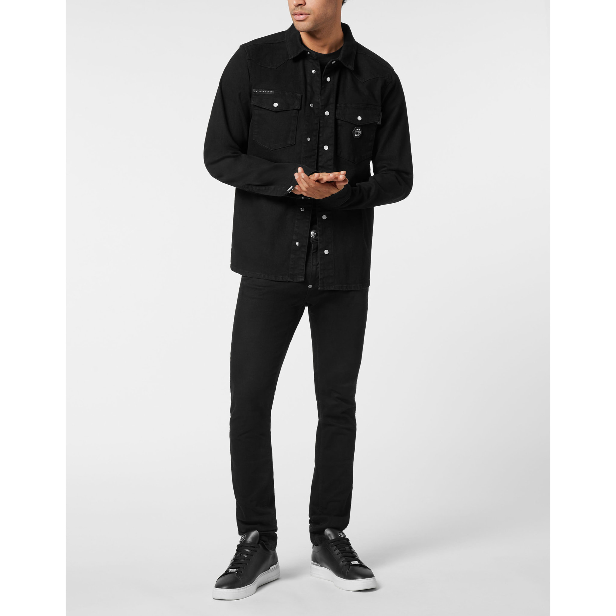 PHILIPP PLEIN Denim Shirt Ls