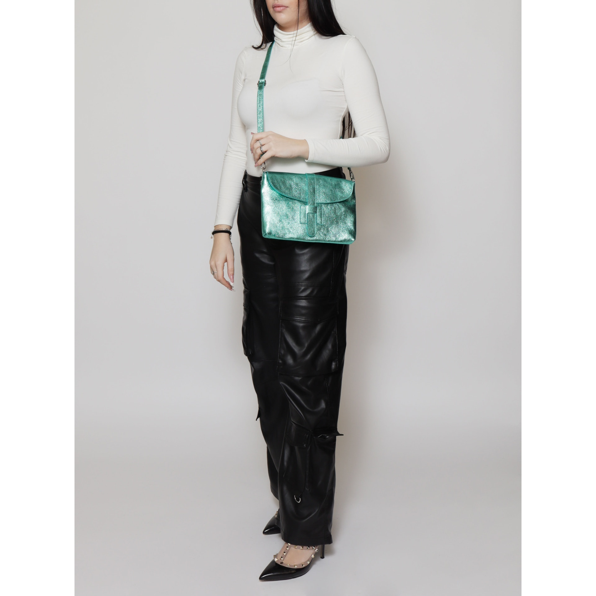 Borsa a mano da donna - Modello False - Vera pelle - 26.0 x 19.0 x 3.0 cm