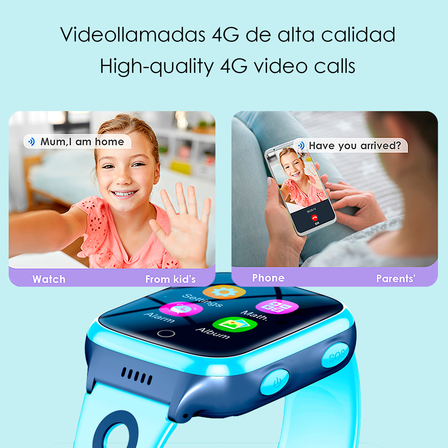 Smartwatch K9 4G GPS. Localizzazione speciale per bambini, con fotocamera, recinzioni virtuali, ascolto remoto, chiamate SOS e videochiamate.