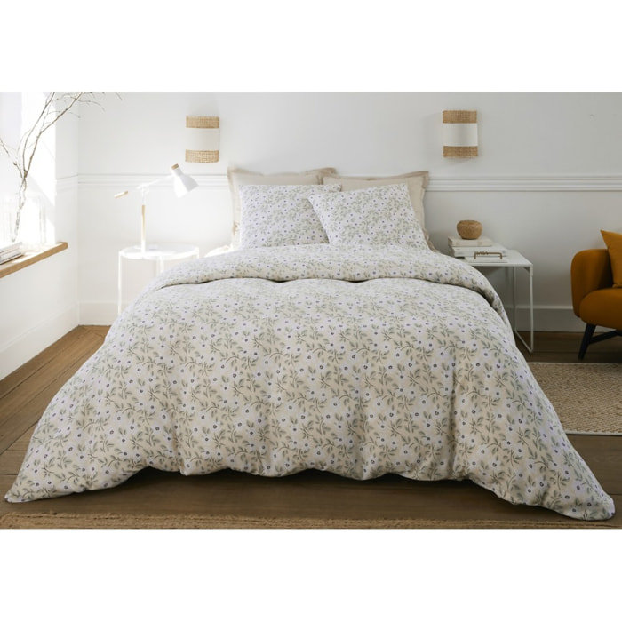 Parure housse de couette 100% gaze de coton imprimé loucile