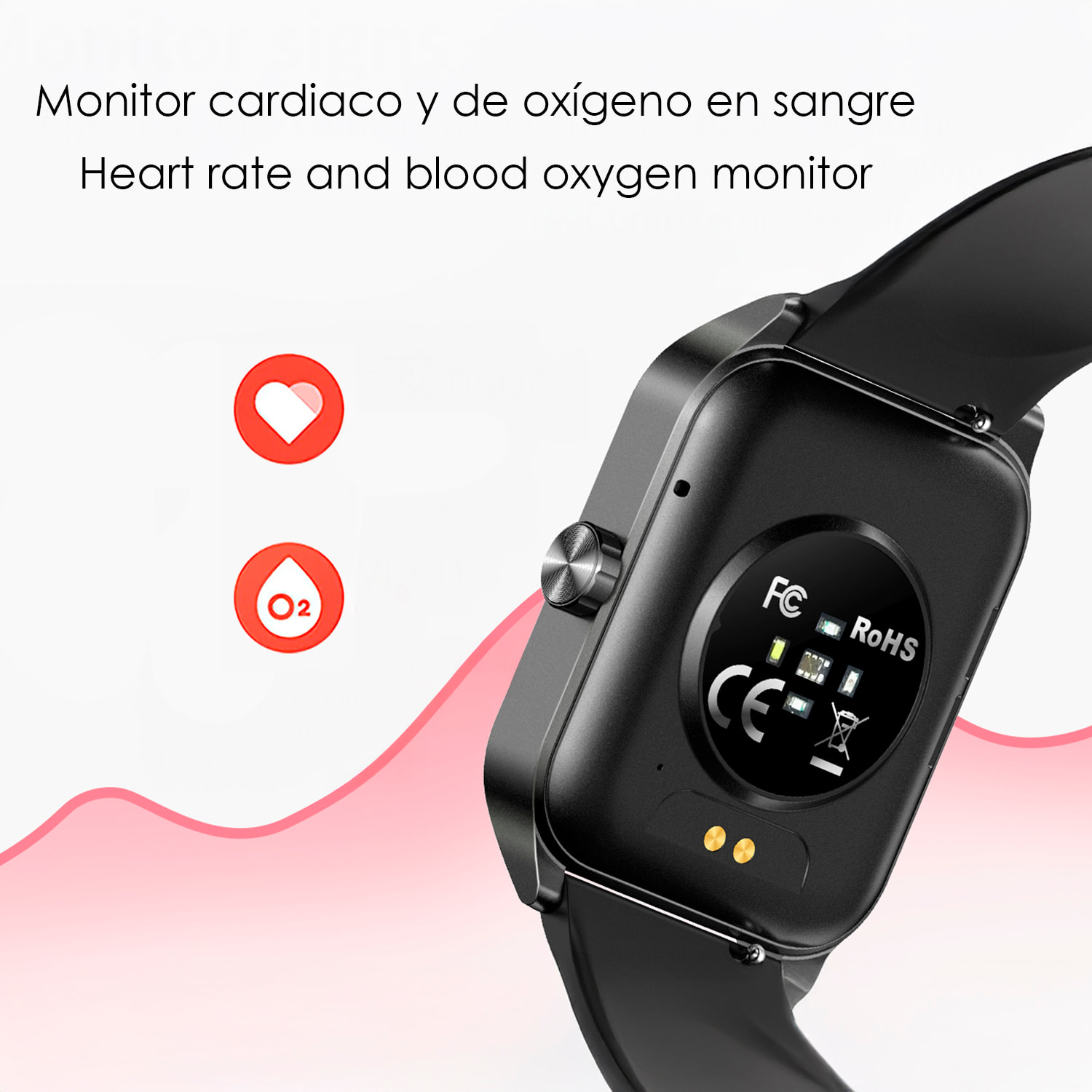 Smartwatch Qx15 con schermo da 1,85''. Chiamate Bluetooth, oltre 100 modalità sportive, monitor della frequenza cardiaca e dell'ossigeno nel sangue.
