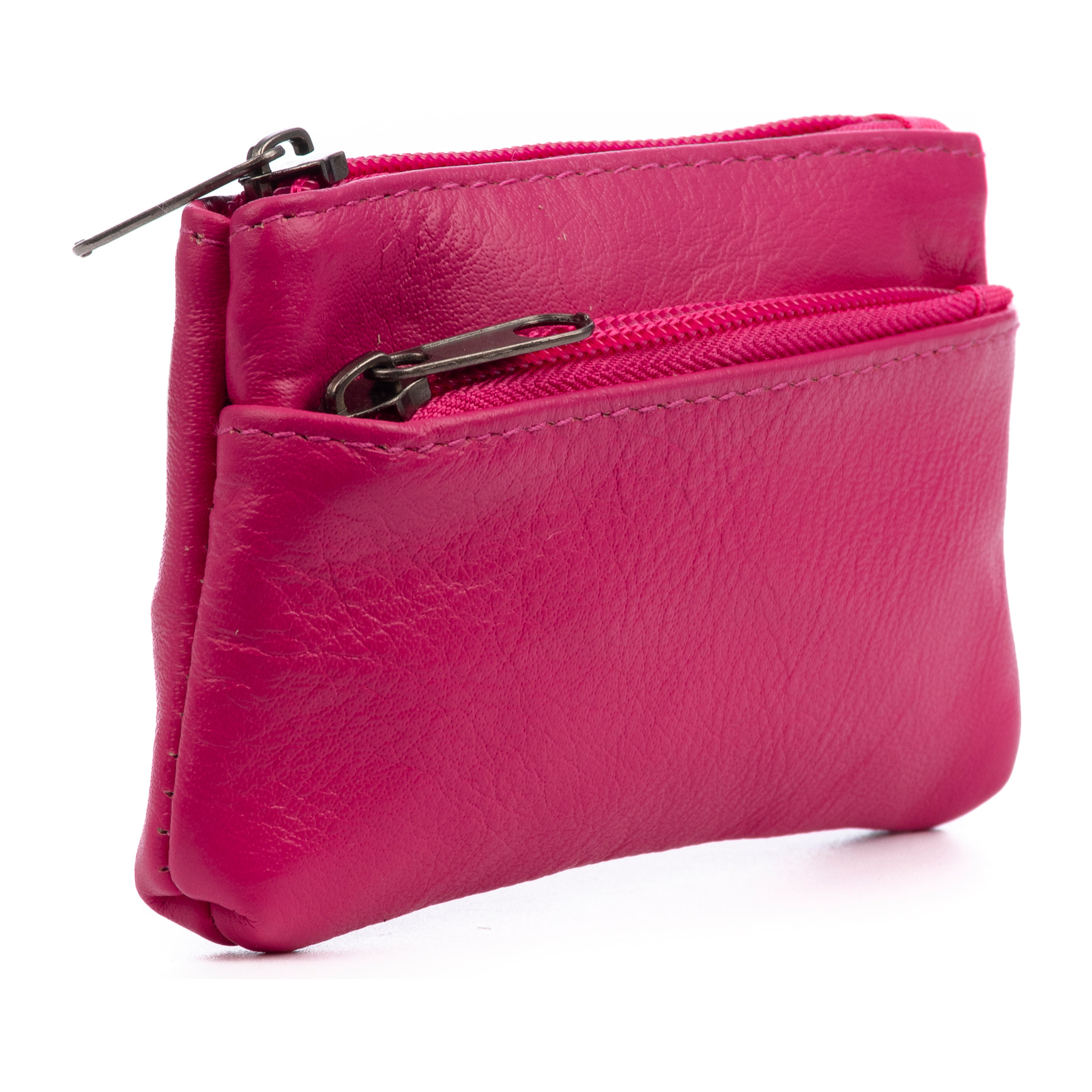 Atrani portamonedas con doble compartimento de piel Dollaro. Llavero interior.