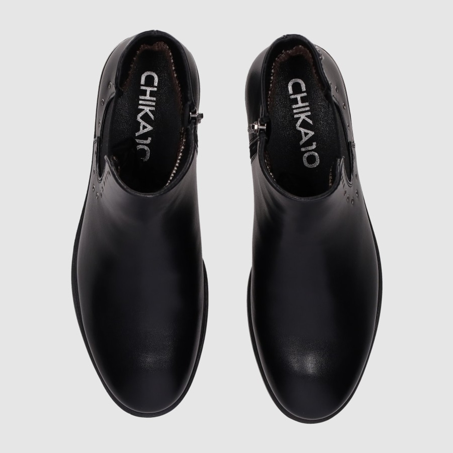 Botines de Piel Sintética - Negro - Tacón: 3 cm