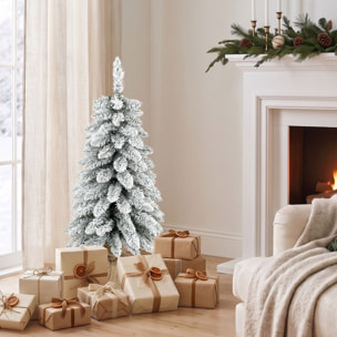 Sapin de Noël artificiel enneigé dia. 46 x 90H cm aspect Nordmann pied toile de jute