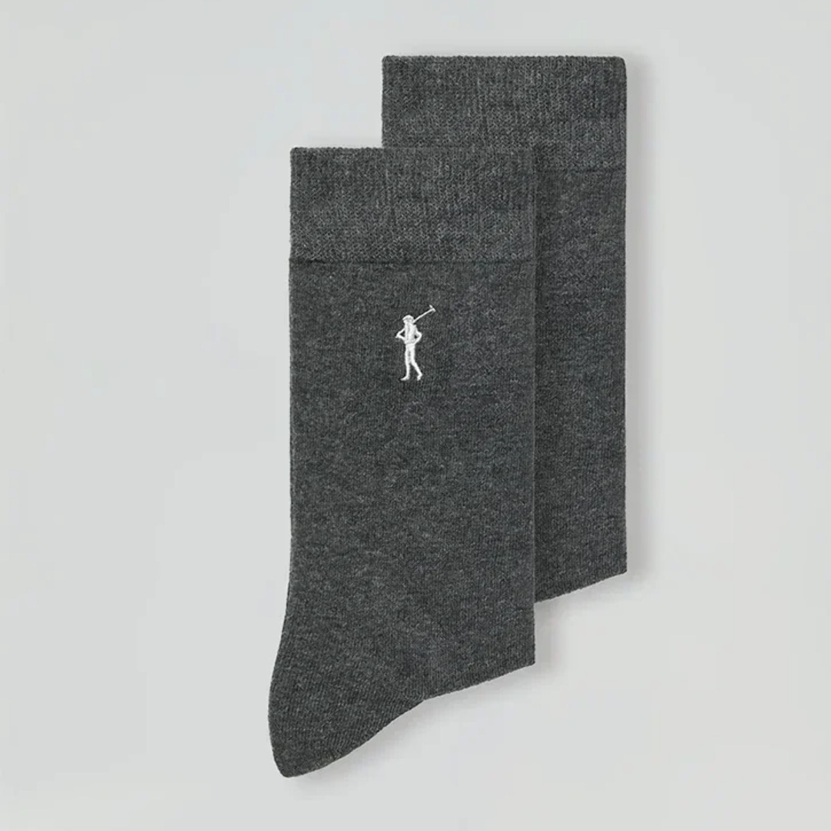 Pack hombre de dos pares de calcetines gris oscuro con logo Rigby Go