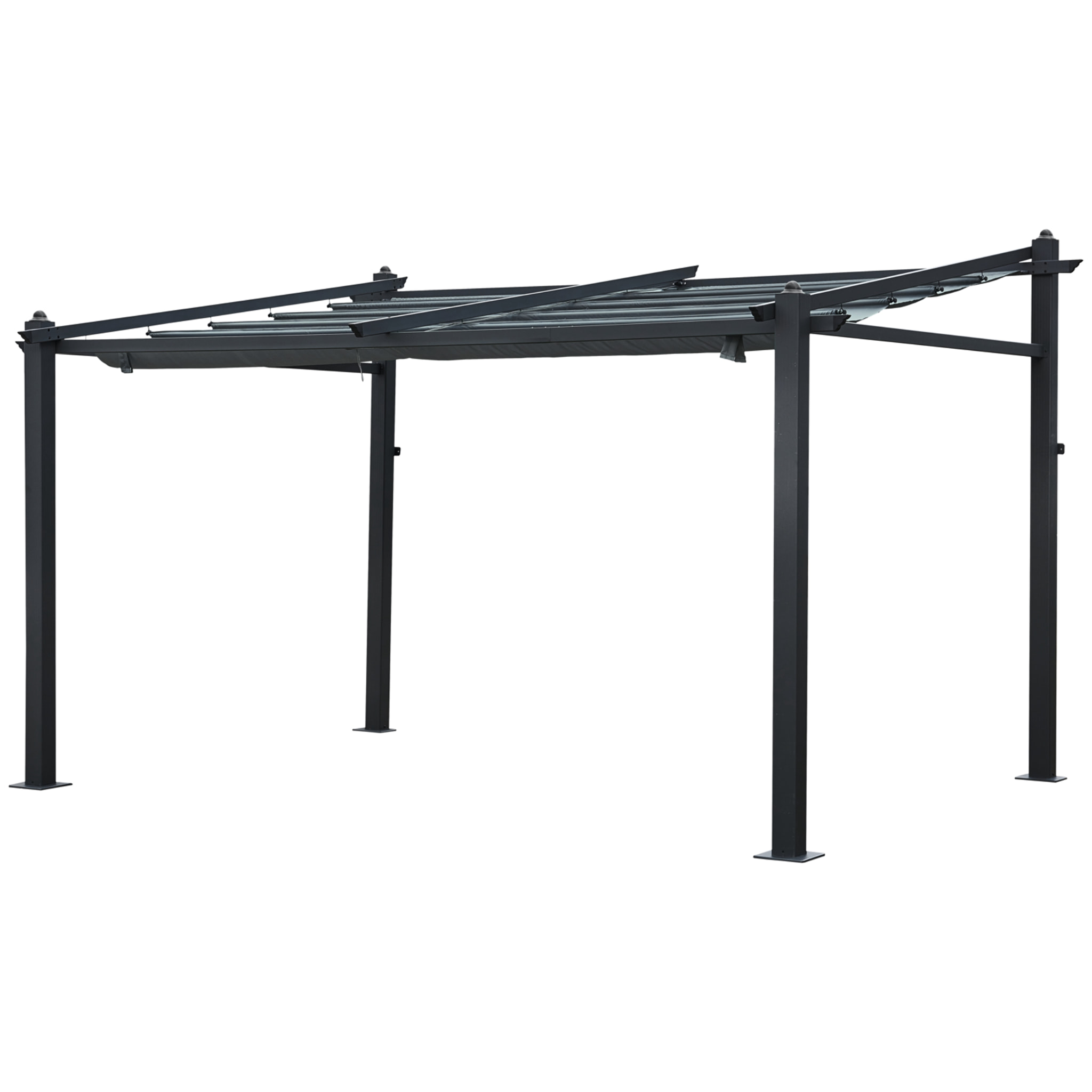 Pergola murale 3 × 4m FRÉJUS grise - structure aluminium