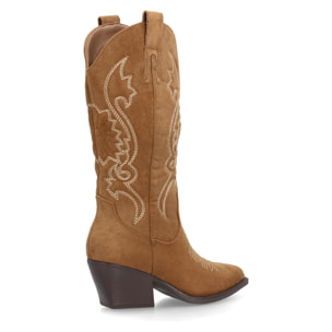 Bota cowboy de caña alta con bordados