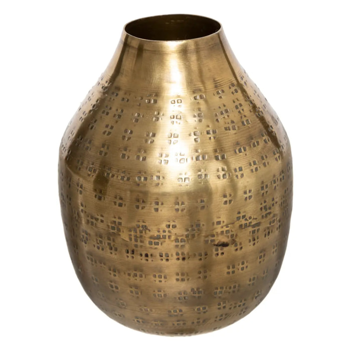 Vase "Oasis" métal martelé doré H15cm