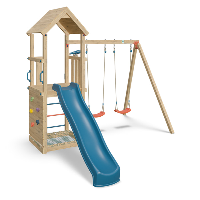 Aire de jeux bois 2,20 m SMART XPLORER 2 - 7 enfants