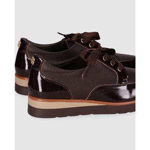 Zapatos de Piel - Marron - Tacón: Bajo