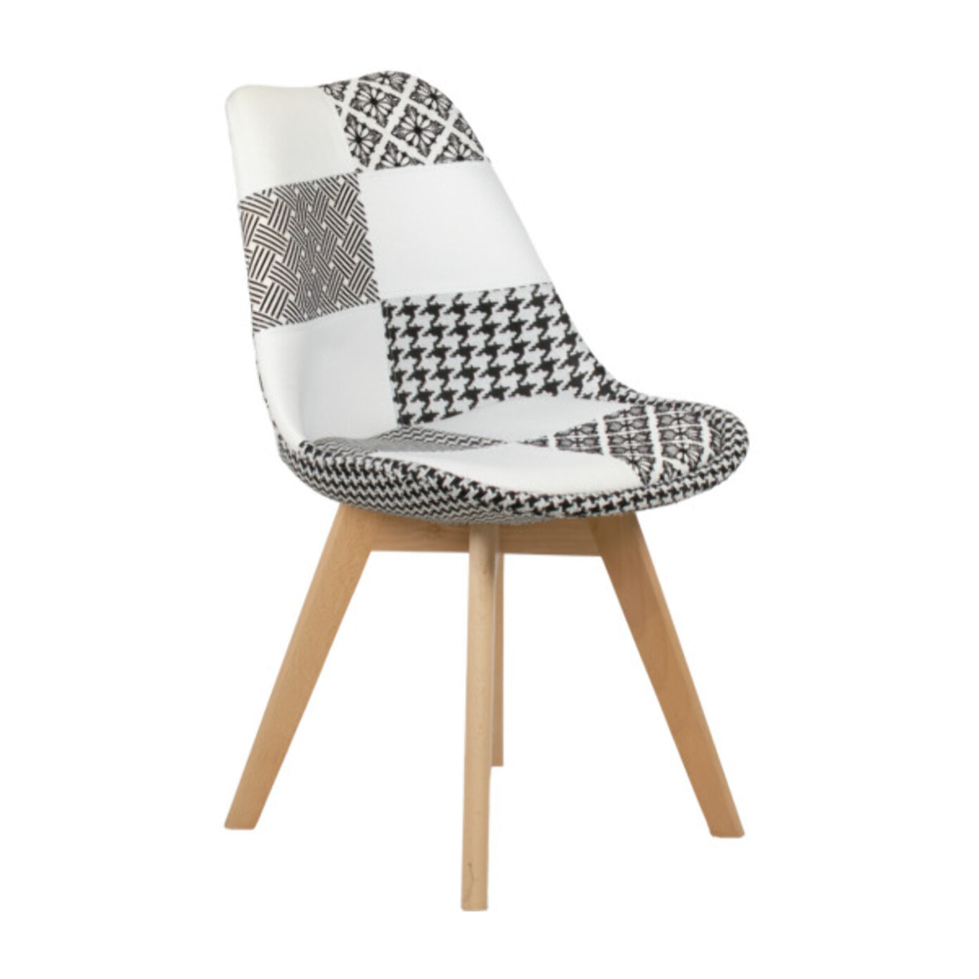 Chaise scandinave tissu patchwork - MELY