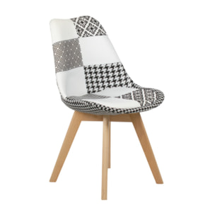 Chaise scandinave tissu patchwork - MELY