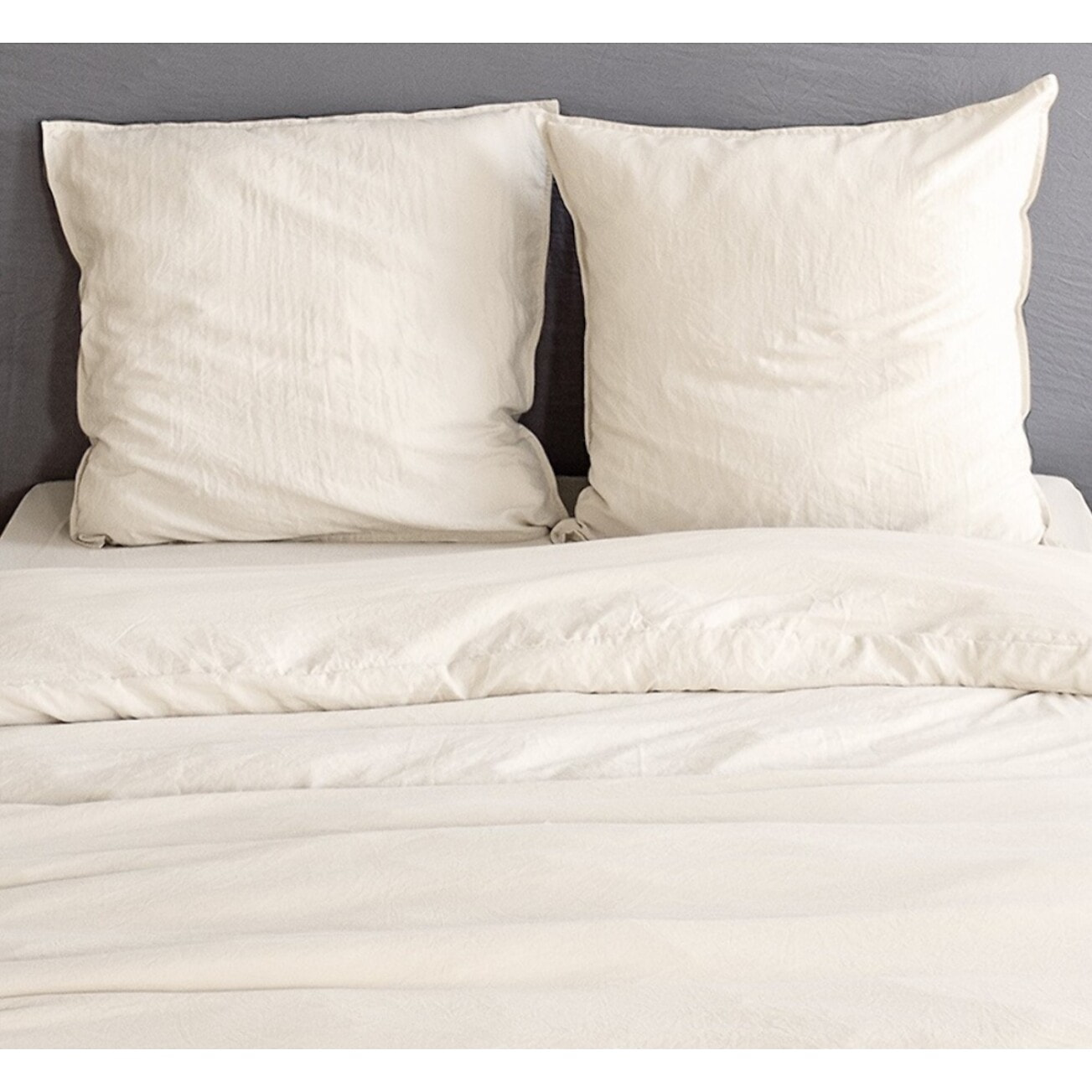 Parure housse de couette polyester beige sable