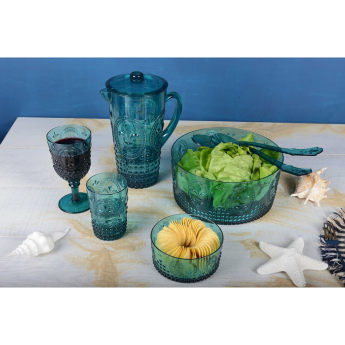 Verres a vin turquoise acrylique - lot de 6