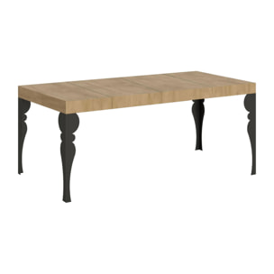 Mesa extensible 90x90/246 cm Paxon Premium Roble Natural estructura Antracita