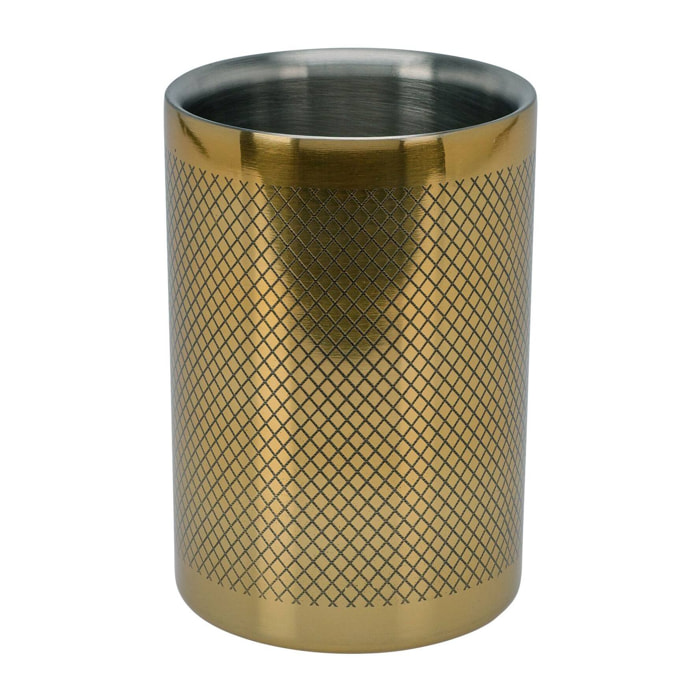 Cubitera para botella en acero inoxidable con doble pared 12x18cm de diseño dorado