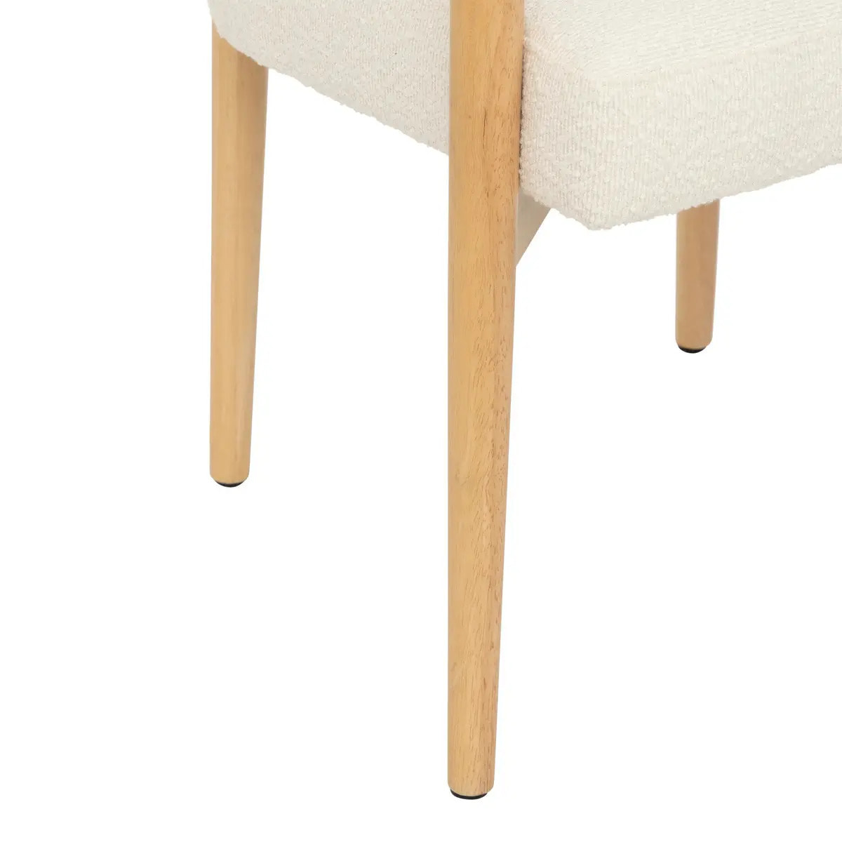 Fauteuil Adria bois et bouclette blanche